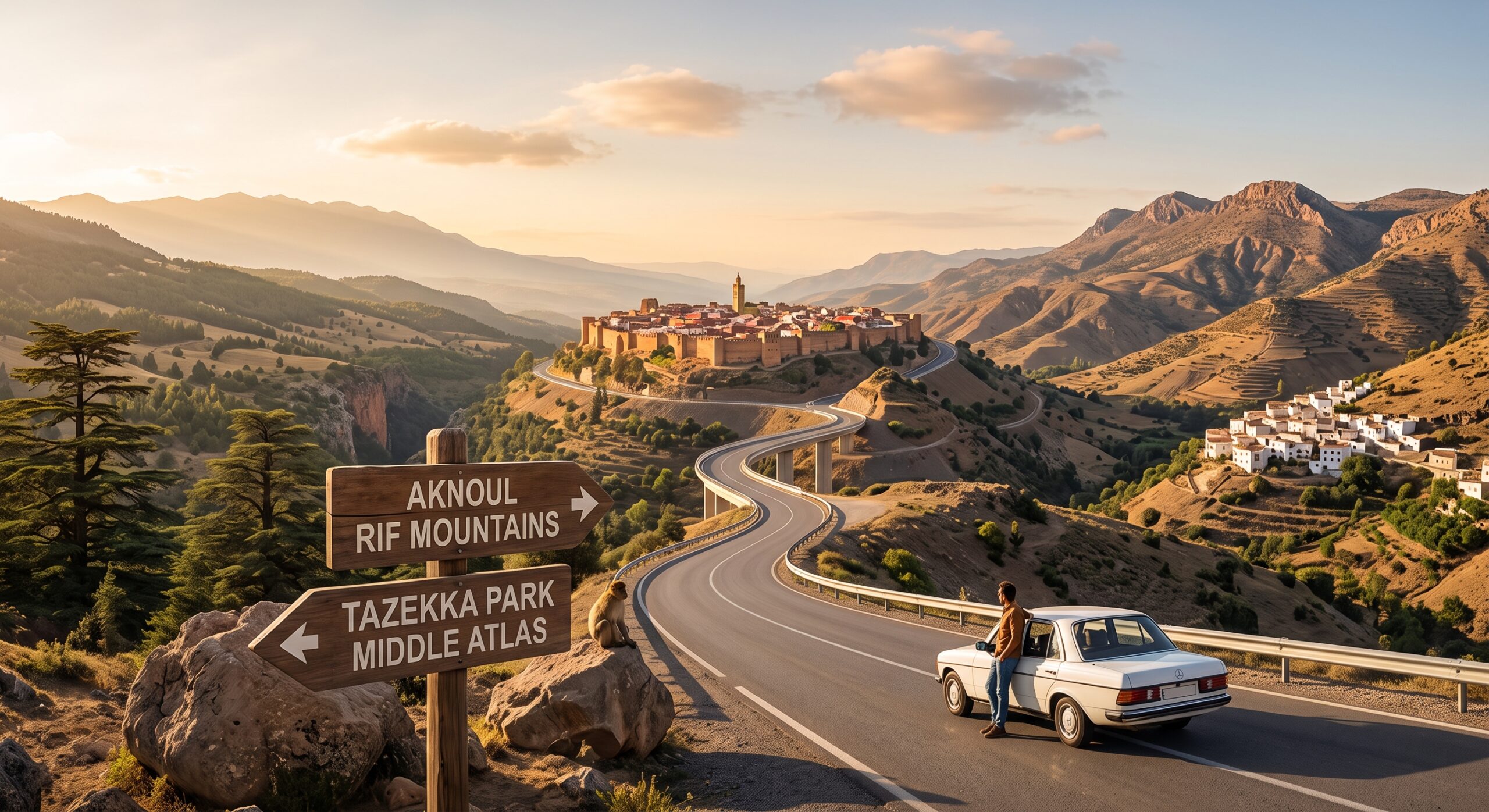 Scenic Mountain Road Connecting Taza to the Rif and Atlas Mountains